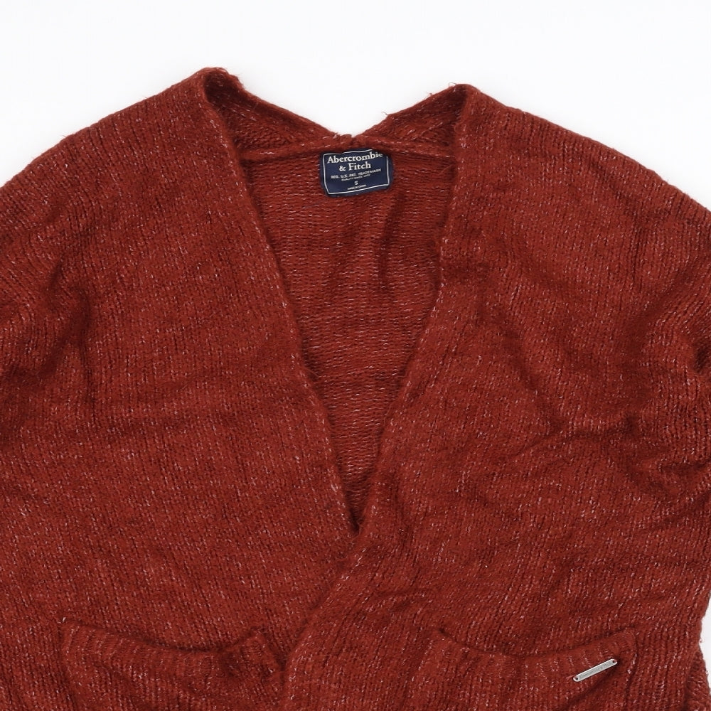 Abercrombie & Fitch Womens Orange  Knit Jacket Coatigan Size S
