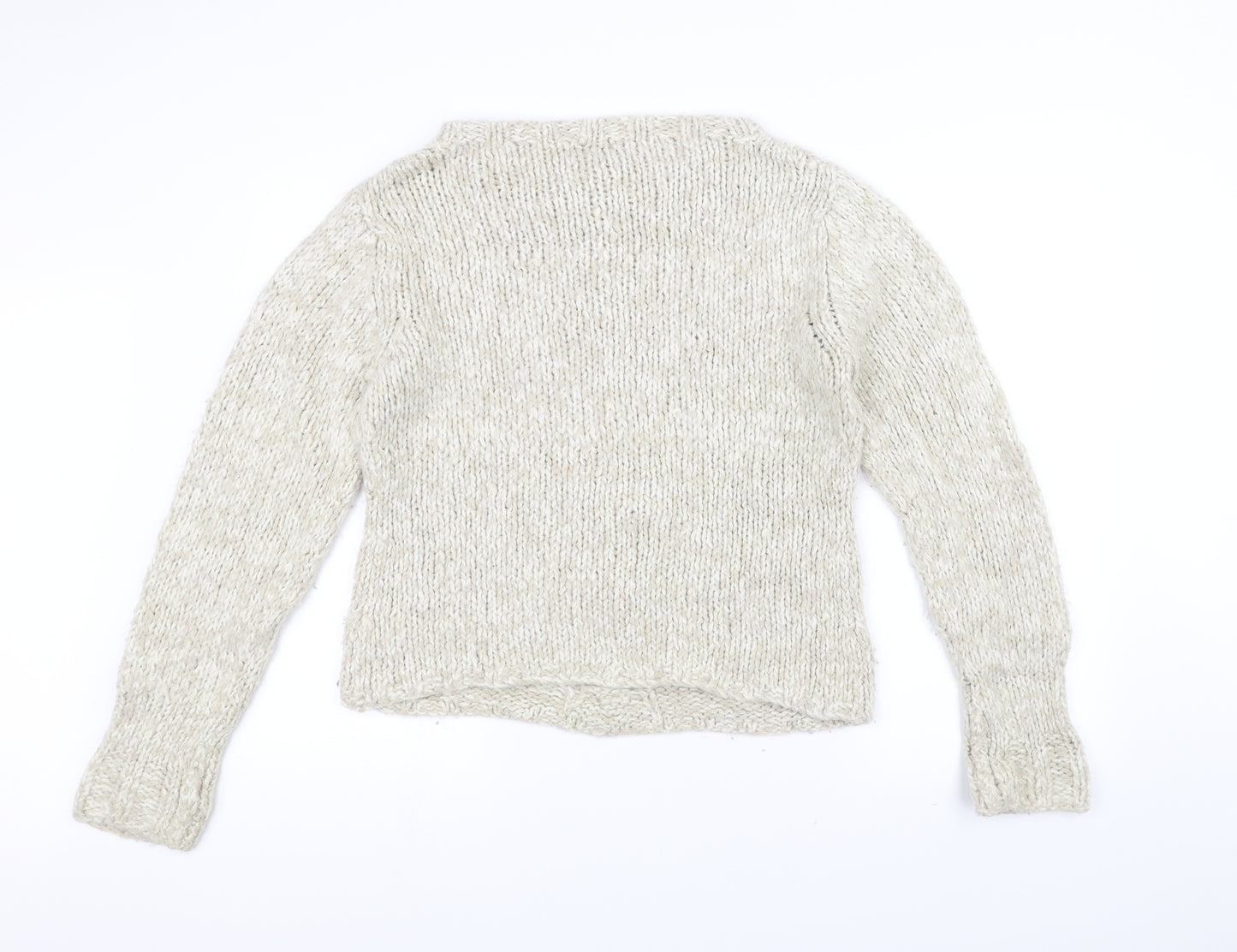 District Womens White  Knit Pullover Jumper Size 14