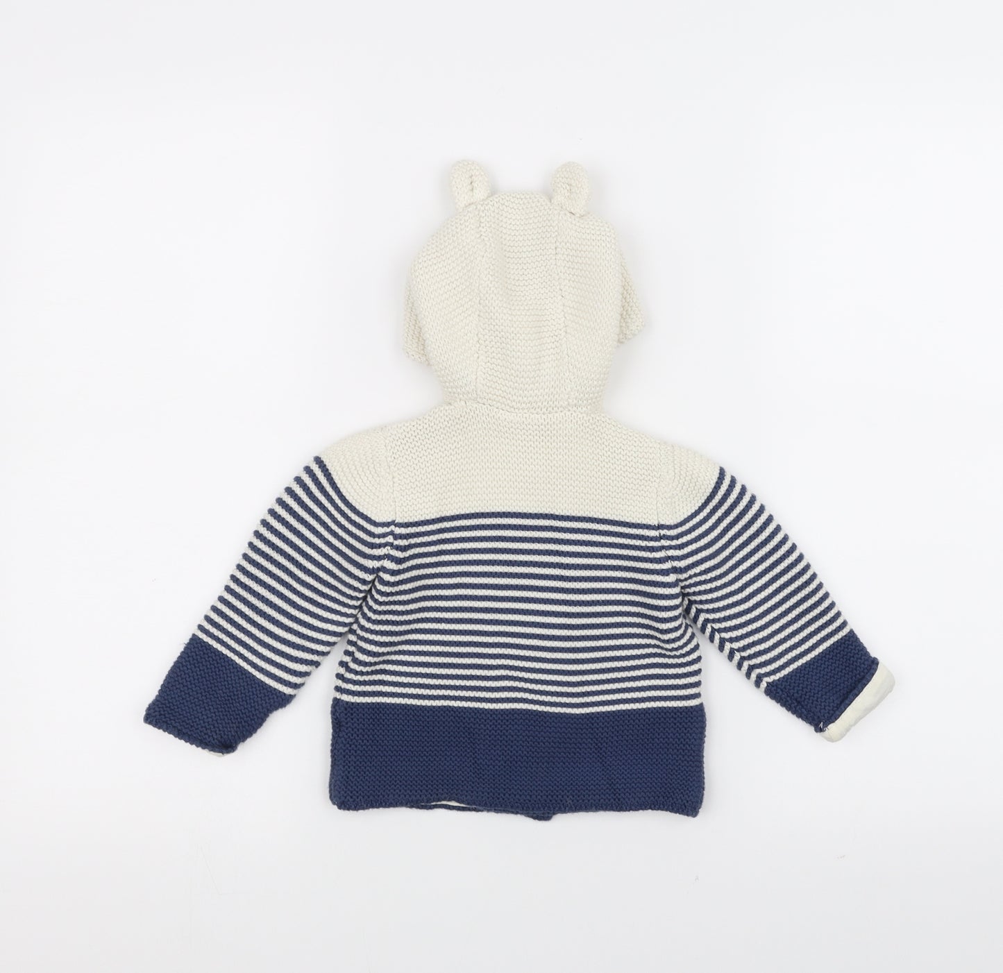 Marks and Spencer Baby White Striped Knit Jacket  Size 6-9 Months