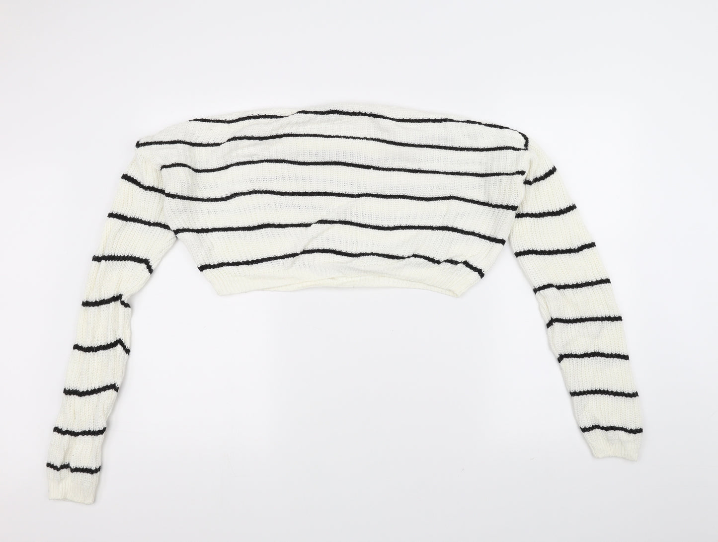 Primark Womens White  Knit Pullover Jumper Size XS