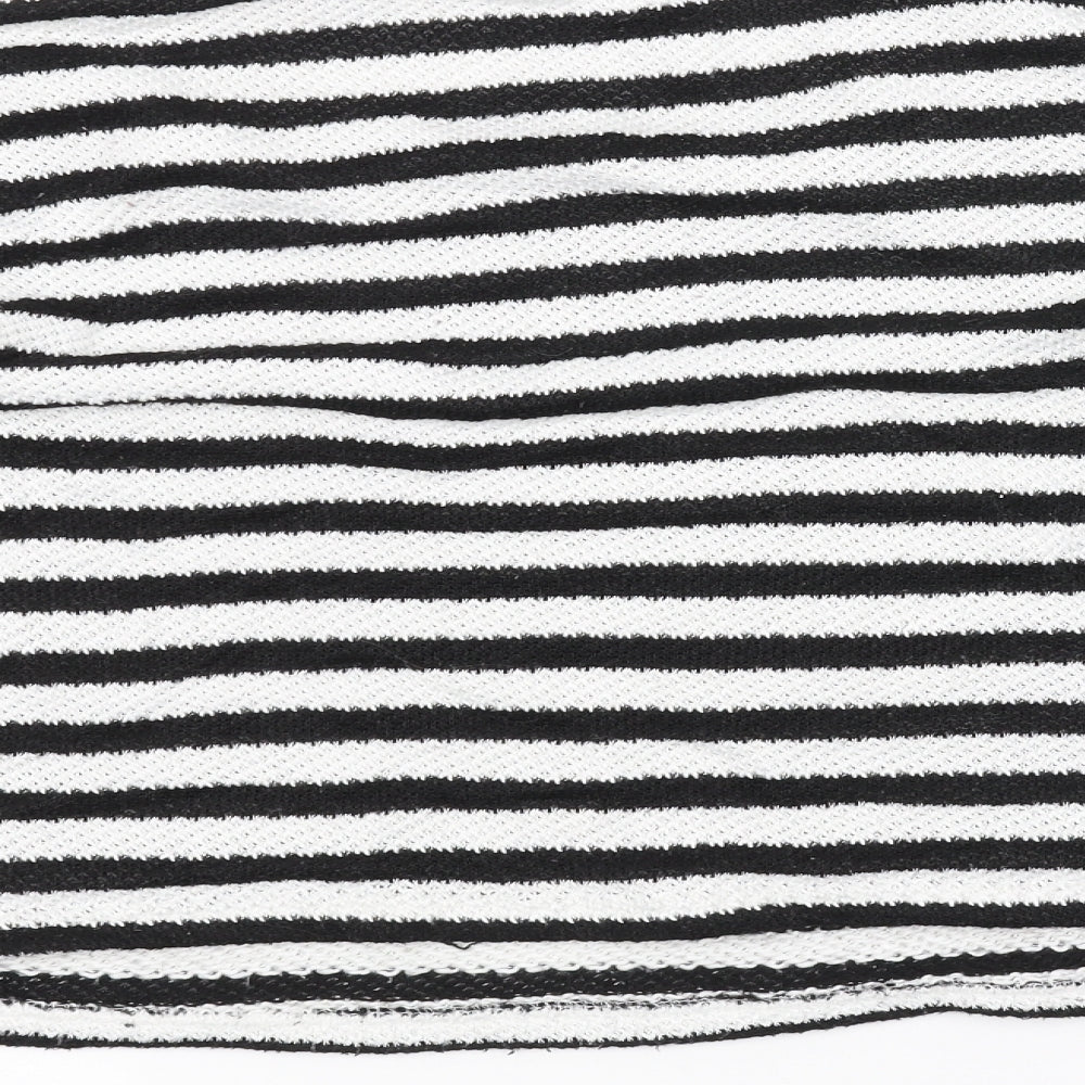 Primark Womens White Striped Knit Pullover Jumper Size M