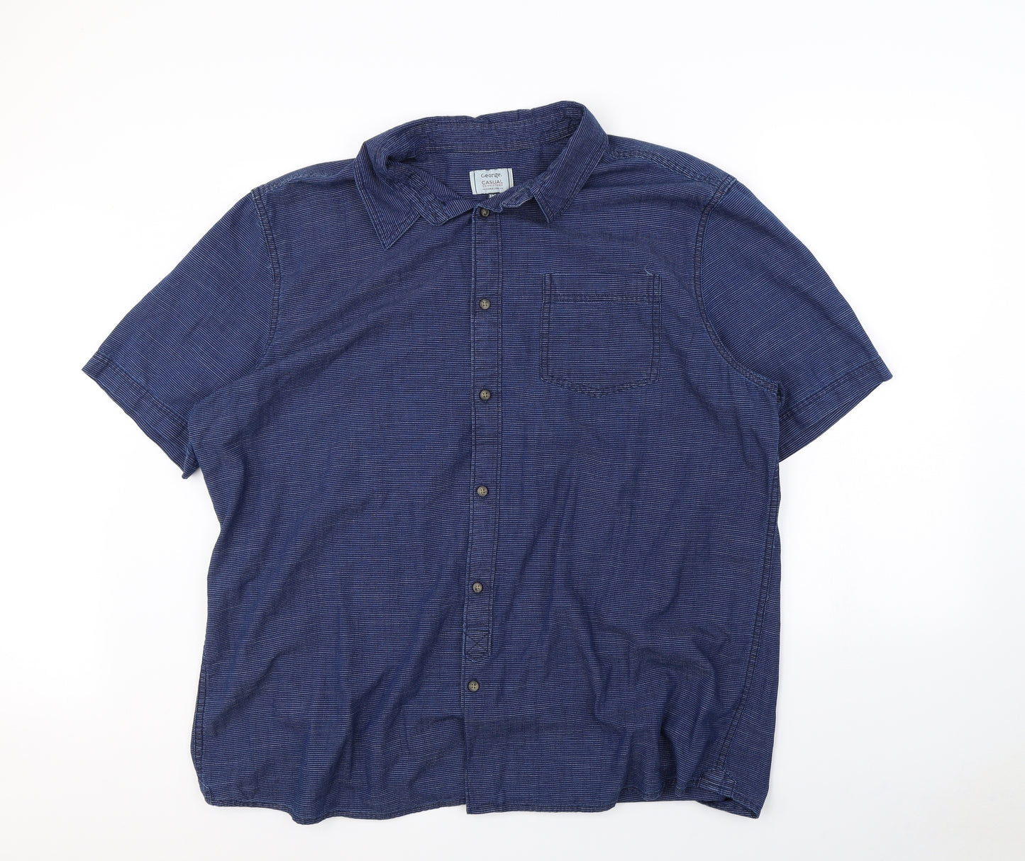 George Mens Blue    Dress Shirt Size 3XL