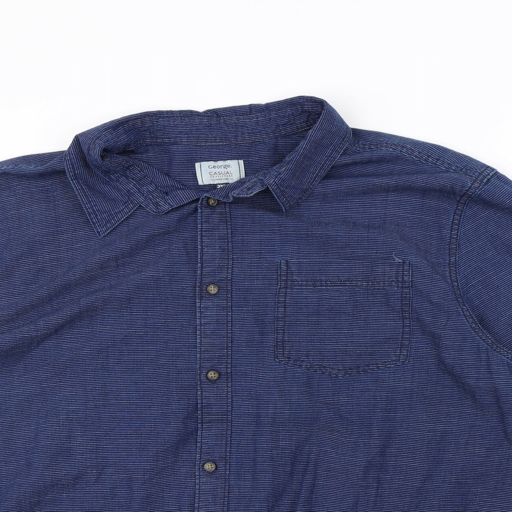 George Mens Blue    Dress Shirt Size 3XL
