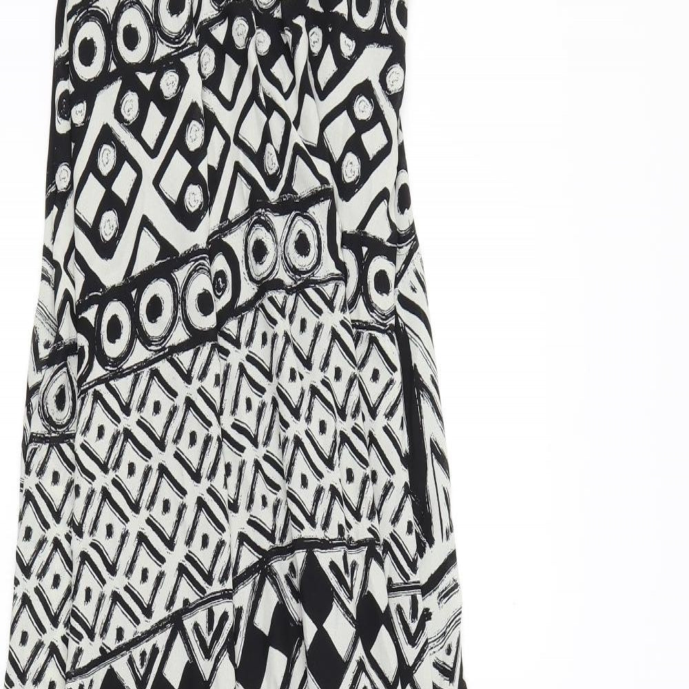 COTTON CLUB Womens White Geometric  Maxi  Size 8