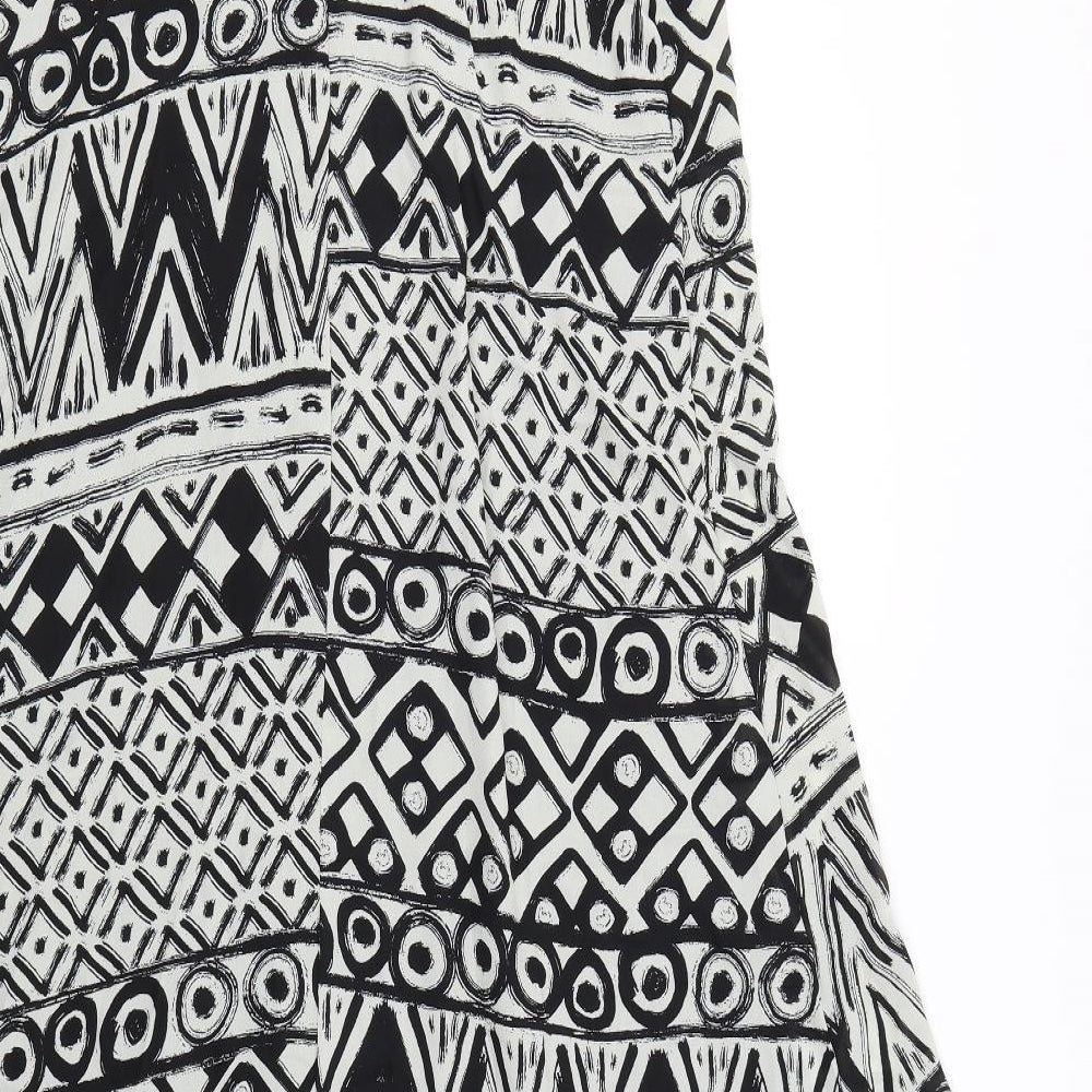 COTTON CLUB Womens White Geometric  Maxi  Size 8