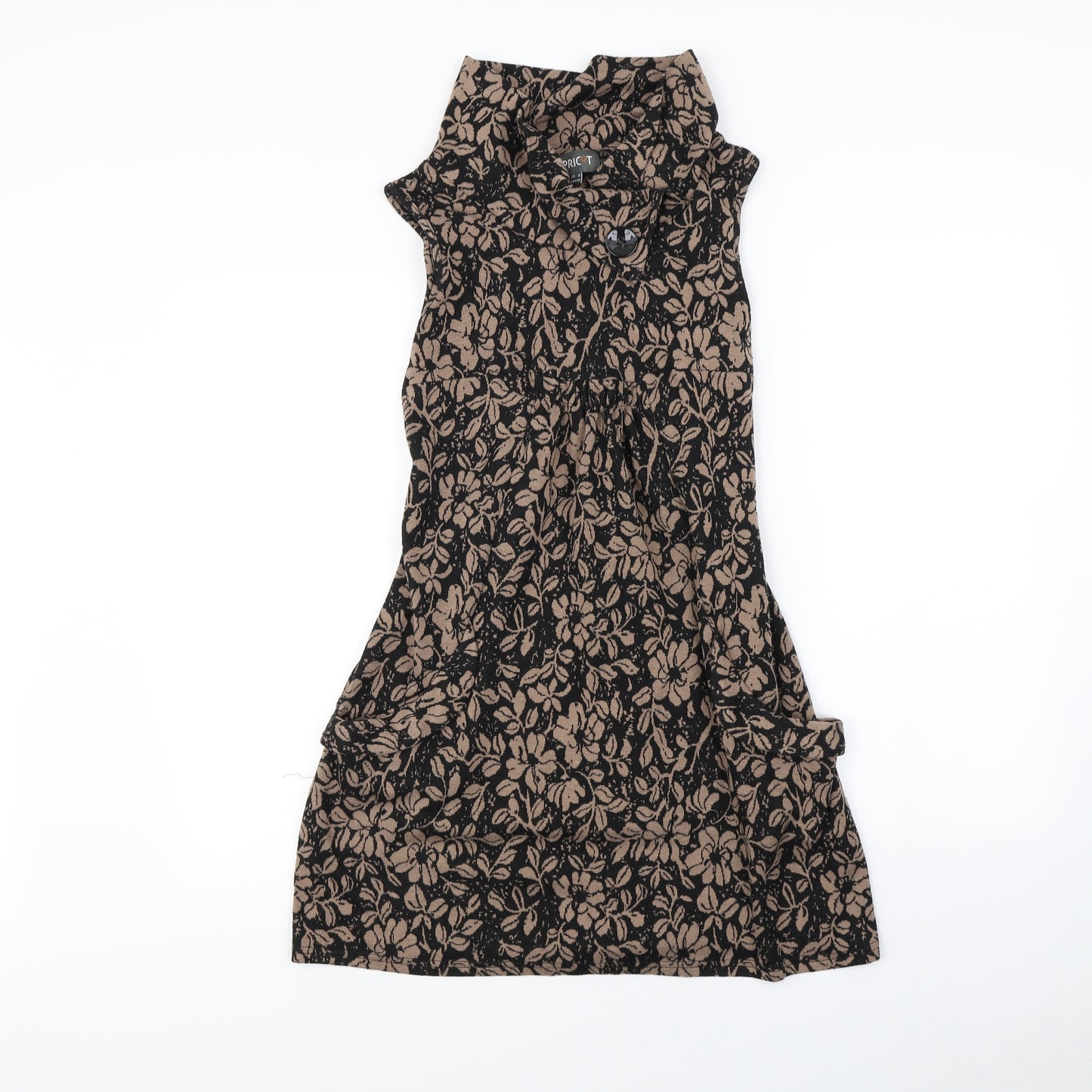 Apricot Womens Black Floral  Jumper Dress  Size 8