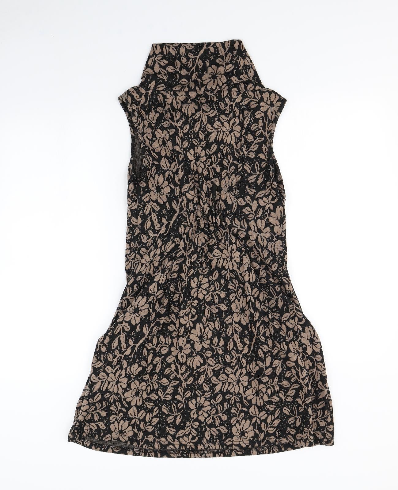 Apricot Womens Black Floral  Jumper Dress  Size 8