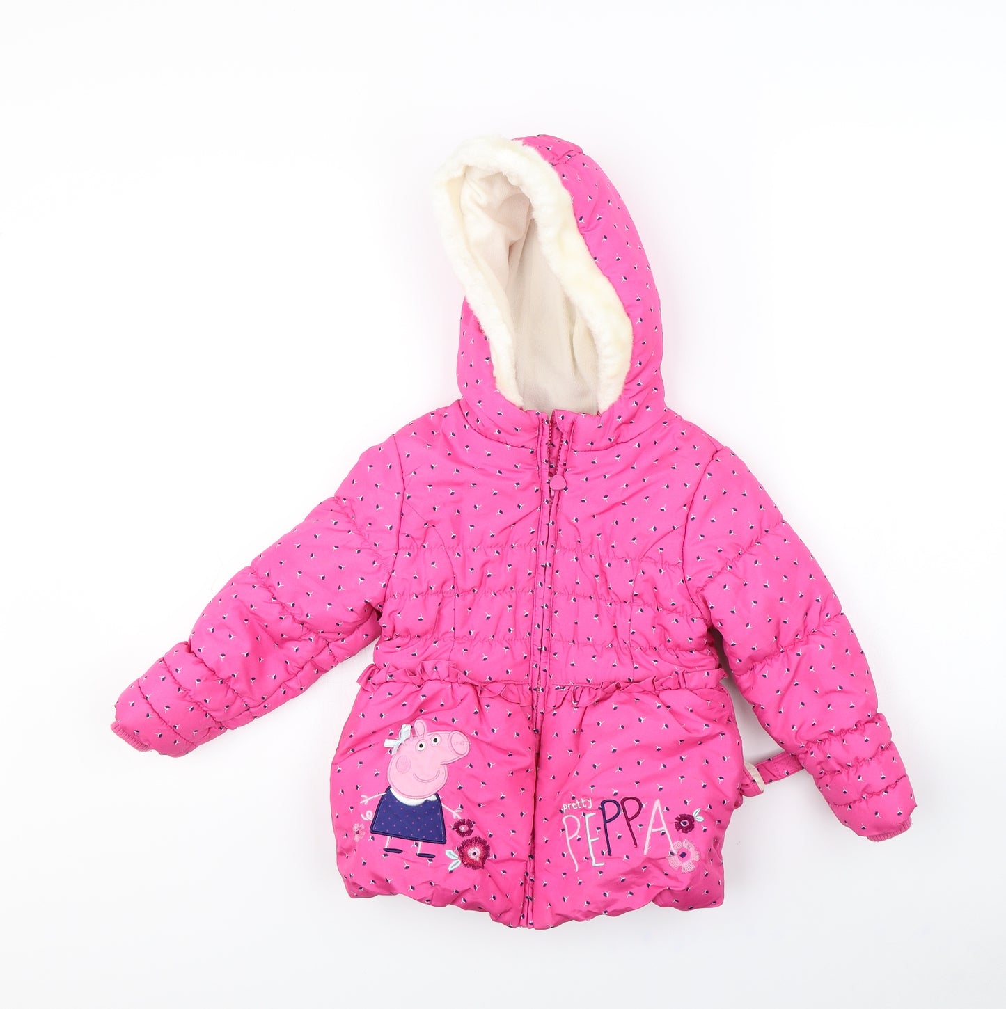 George Girls Pink Spotted  Rain Coat Coat Size 4 Years  - peppa pig