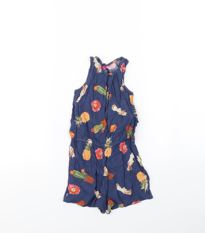 NEXT Girls Black Spotted Playsuit One-Piece Size 4 Years - Fruit