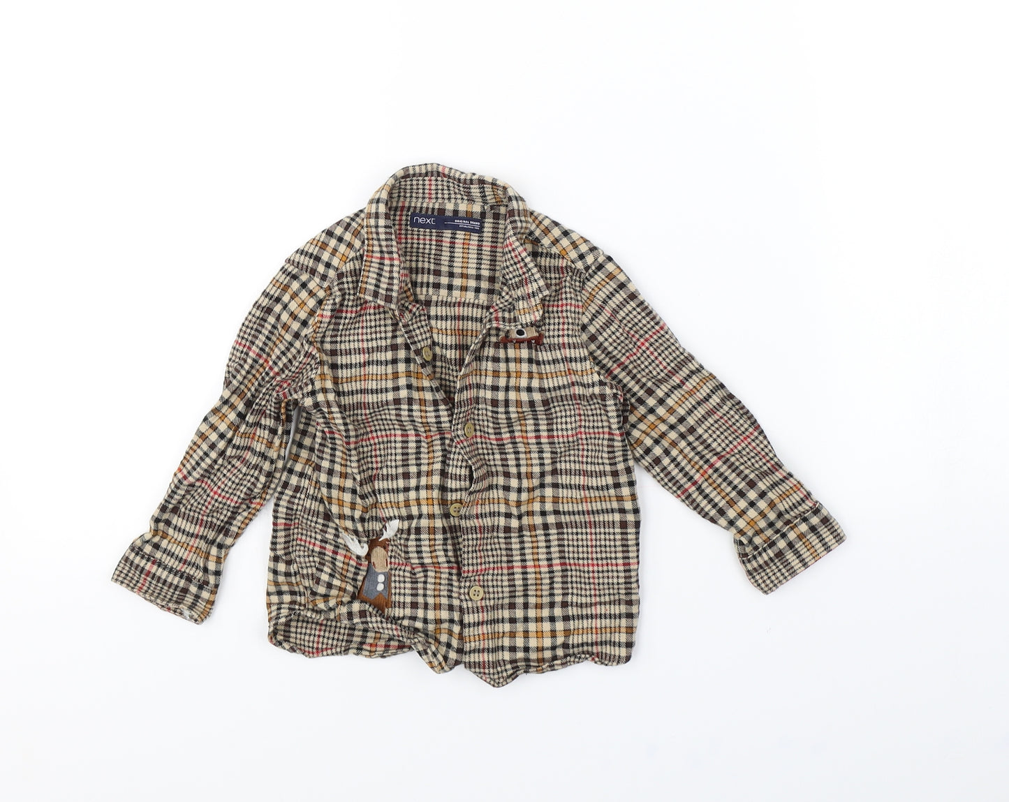 NEXT Baby Brown Check  Basic Button-Up Size 12 Months