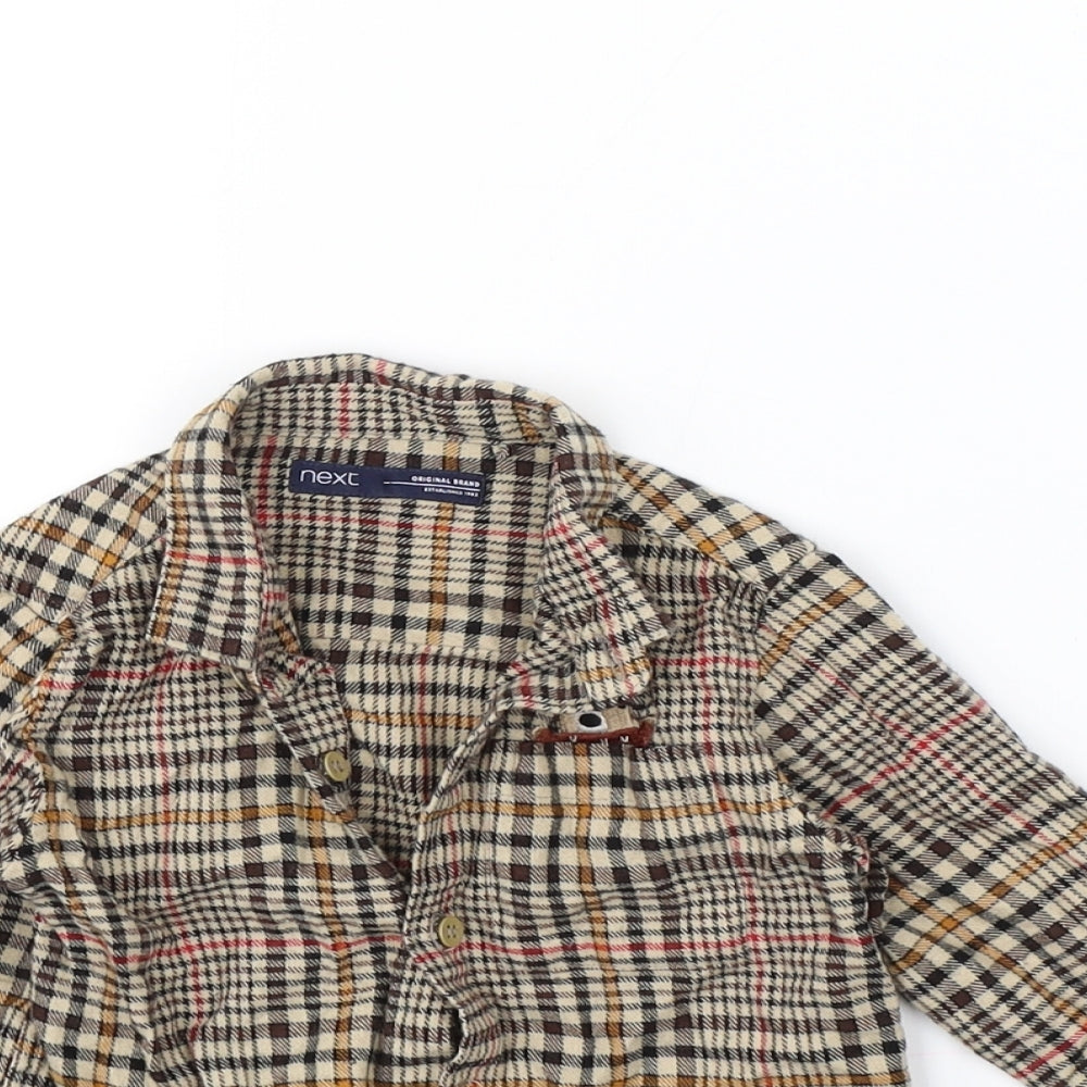 NEXT Baby Brown Check  Basic Button-Up Size 12 Months