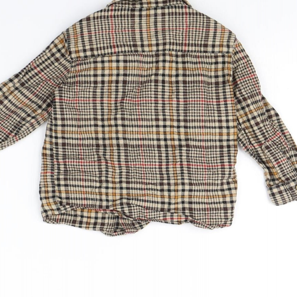 NEXT Baby Brown Check  Basic Button-Up Size 12 Months