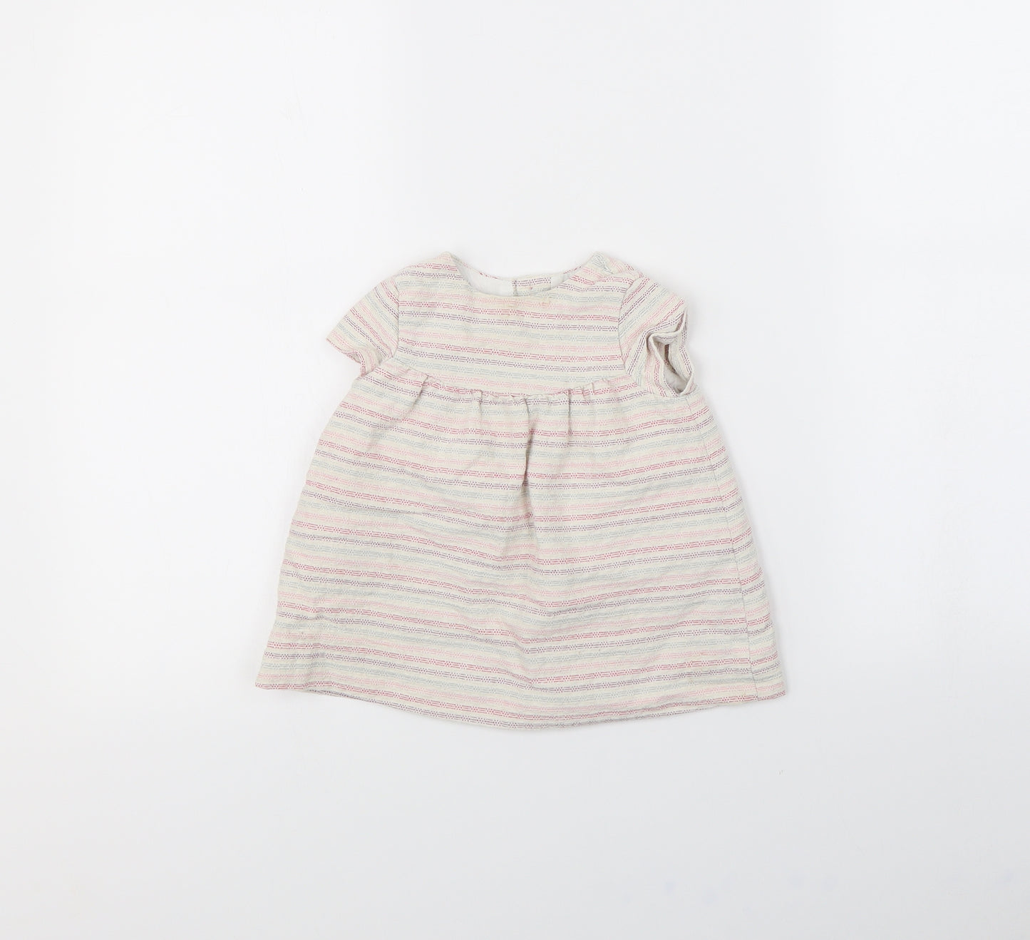 Zara Baby White Striped  Fit & Flare  Size 9-12 Months