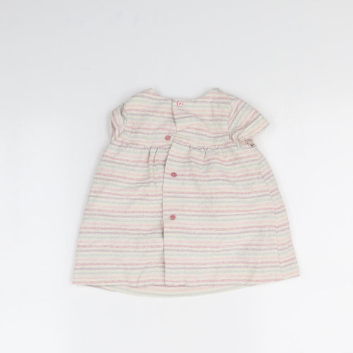 Zara Baby White Striped  Fit & Flare  Size 9-12 Months