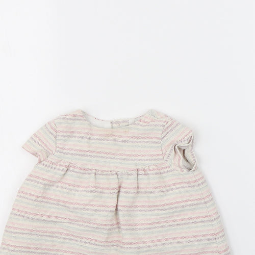 Zara Baby White Striped  Fit & Flare  Size 9-12 Months