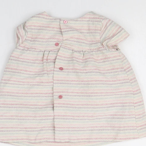 Zara Baby White Striped  Fit & Flare  Size 9-12 Months