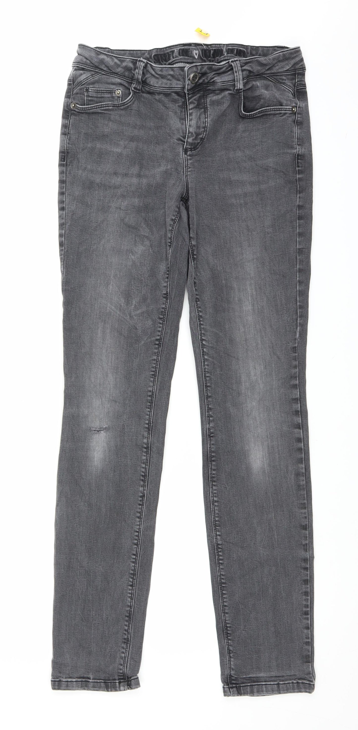 Street One Womens Grey  Denim Straight Jeans Size 29 in L30 in
