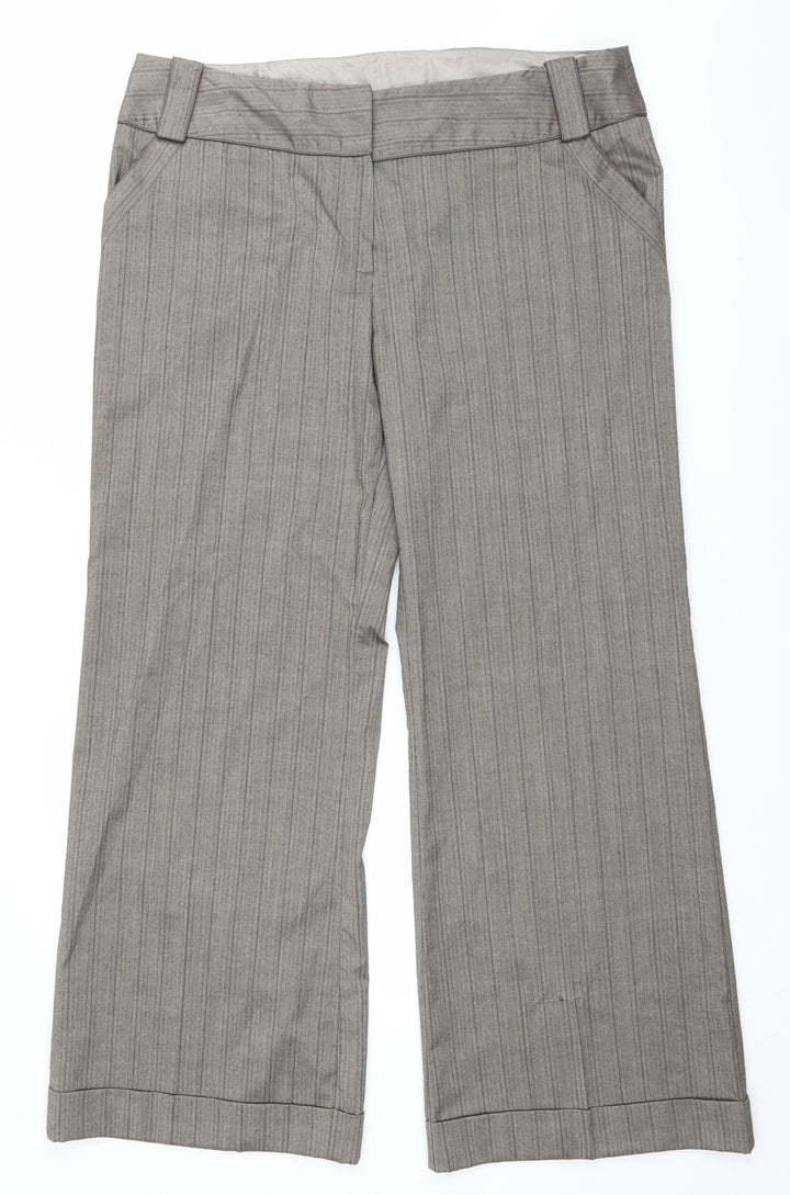 Dorothy Perkins Womens Brown Striped  Trousers  Size 18 L30 in
