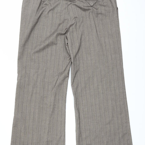Dorothy Perkins Womens Brown Striped  Trousers  Size 18 L30 in