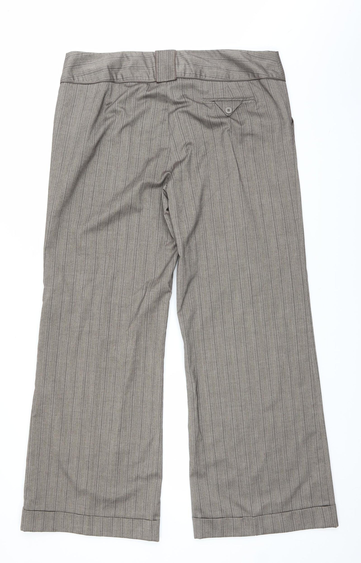 Dorothy Perkins Womens Brown Striped  Trousers  Size 18 L30 in
