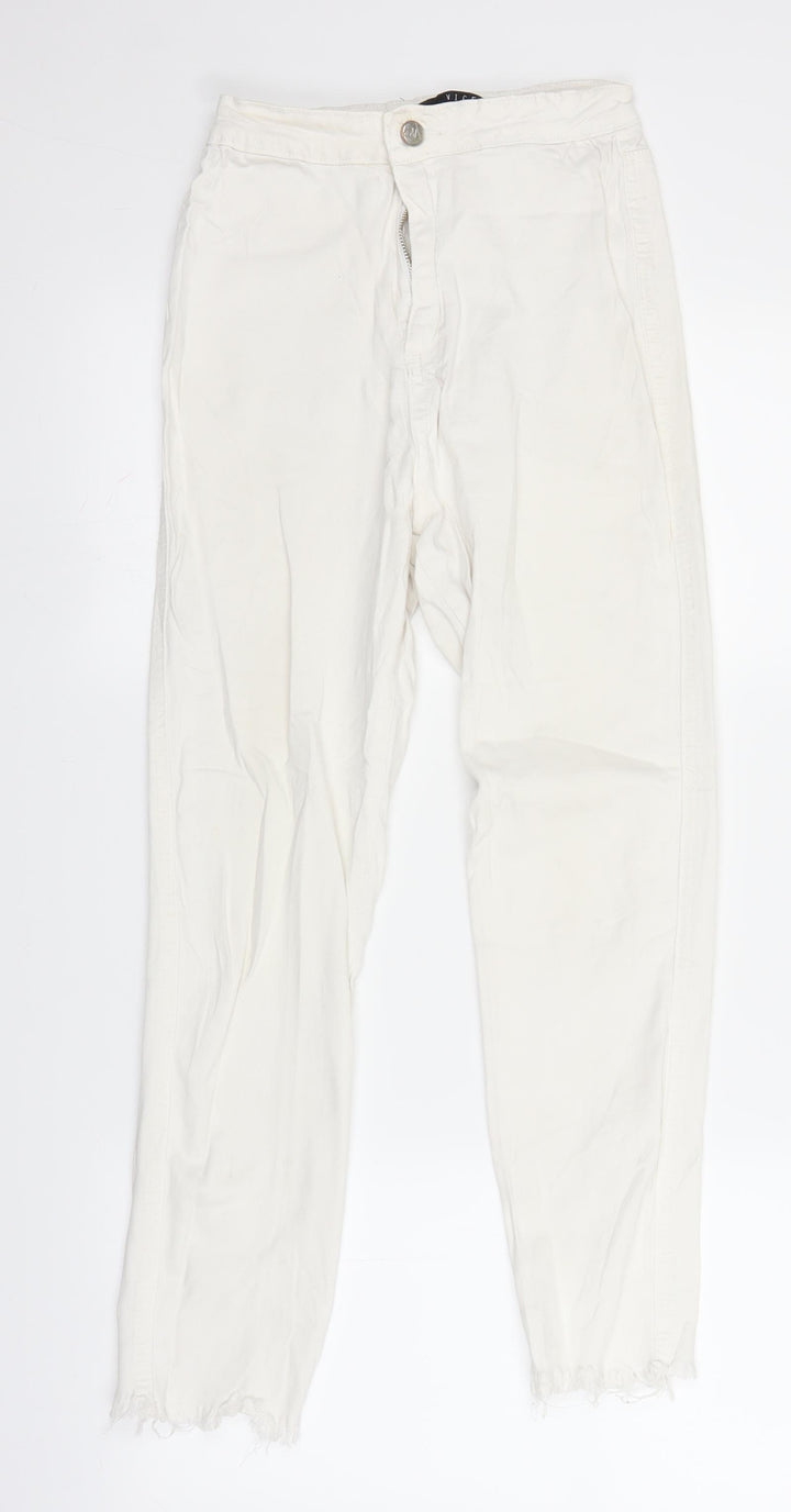 Missguided Womens White Denim Straight Jeans Size 10 L23 in