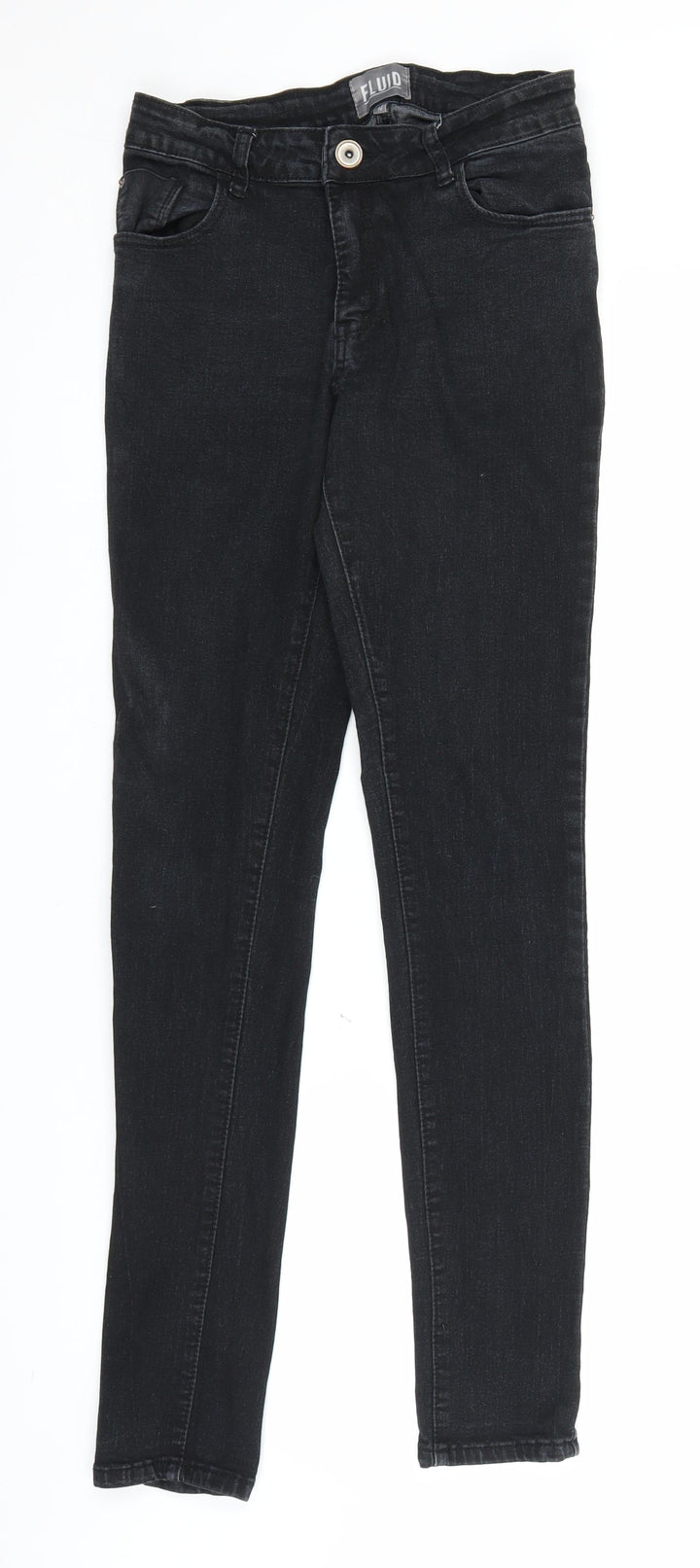 Fluid Womens Black Denim Skinny Jeans Size 10 L29 in