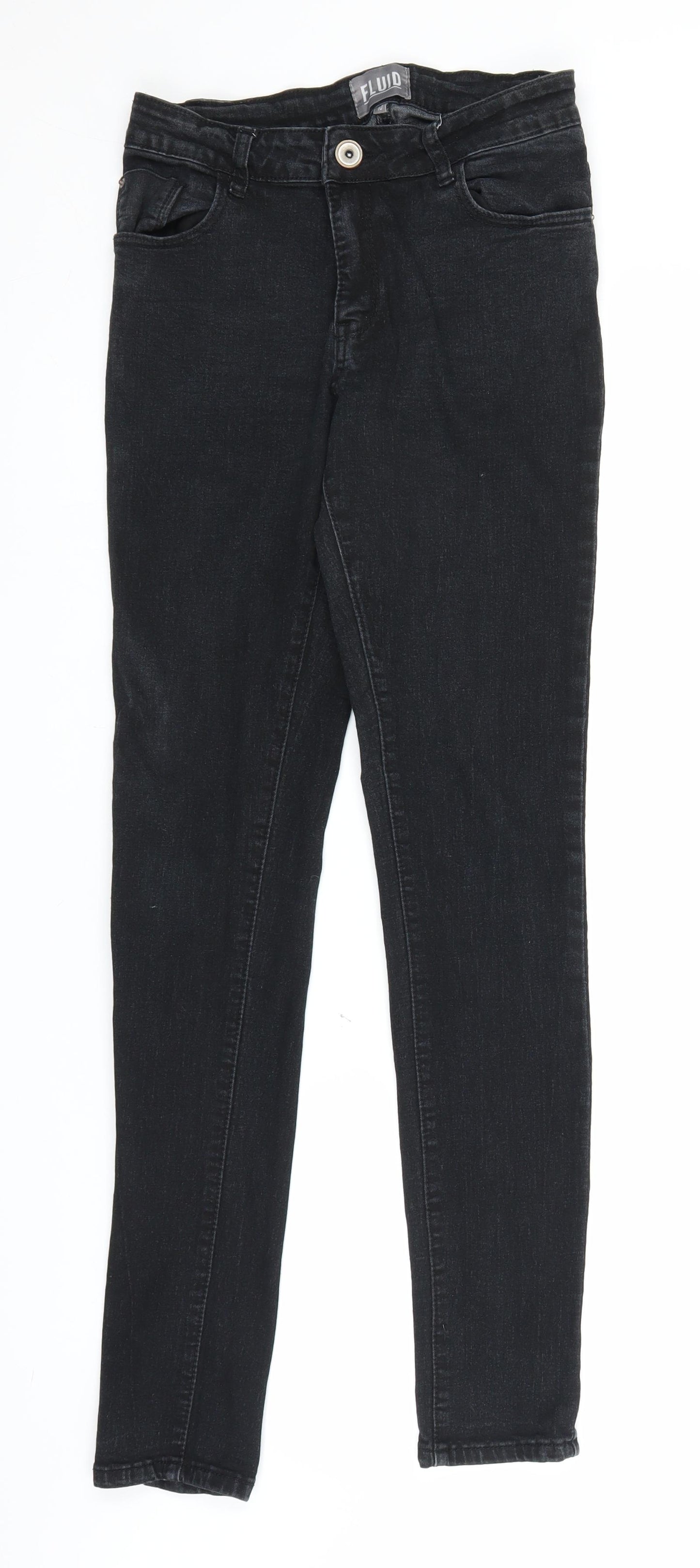 Fluid Womens Black  Denim Skinny Jeans Size 10 L29 in