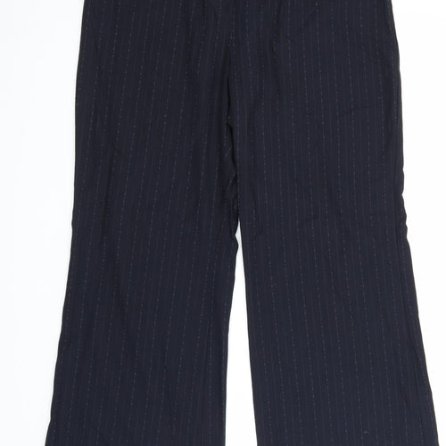 NEXT Womens Blue Striped  Trousers  Size 14 L24.5 in
