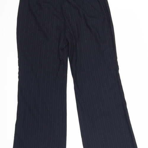 NEXT Womens Blue Striped  Trousers  Size 14 L24.5 in