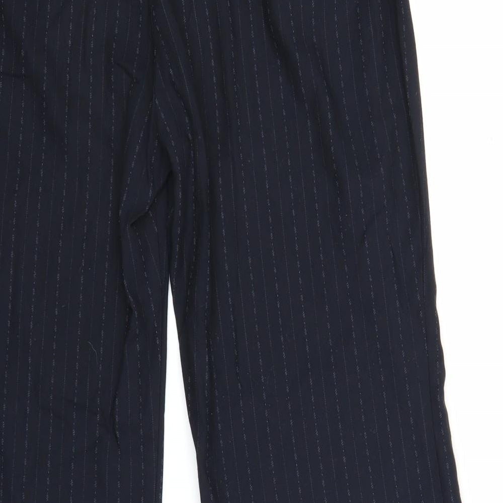 NEXT Womens Blue Striped  Trousers  Size 14 L24.5 in
