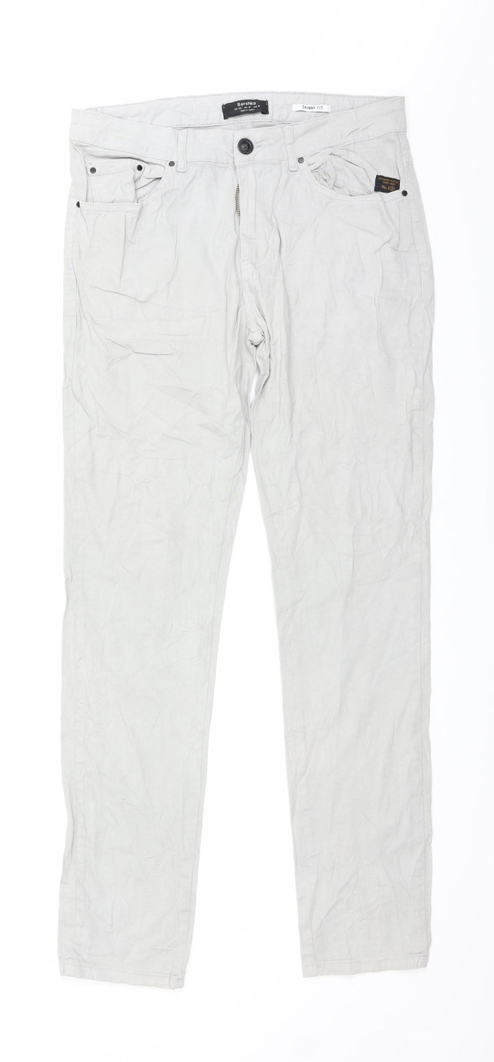 Bershka Womens Grey Chino Trousers Size 12 L29 in