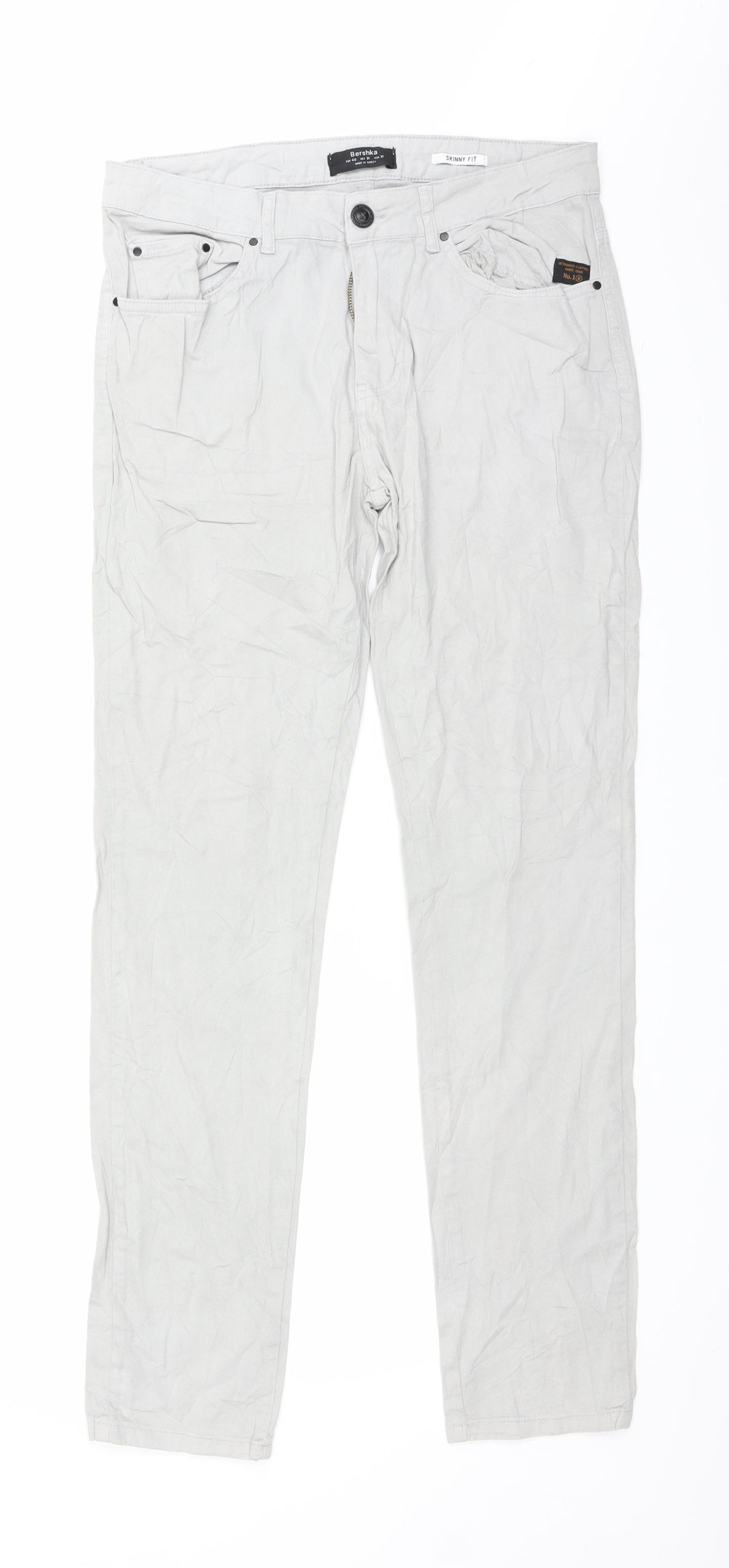 Bershka Womens Grey   Chino Trousers Size 12 L29 in