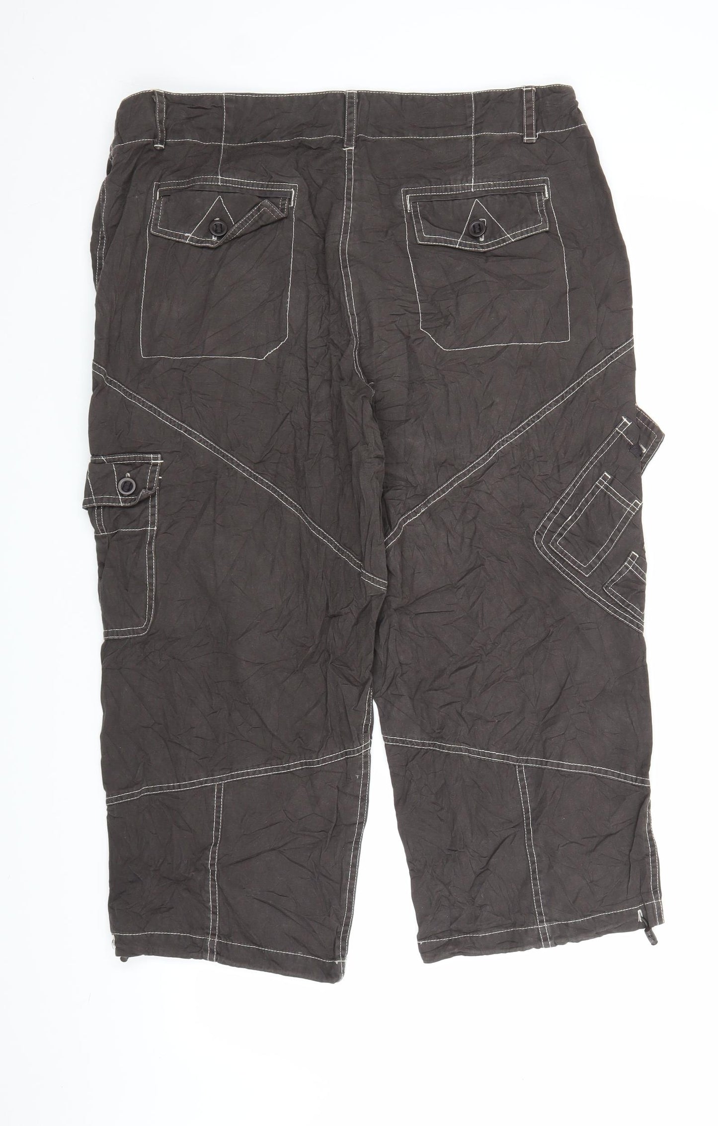 Zhenzi Womens Brown   Cargo Trousers Size 18 L21 in