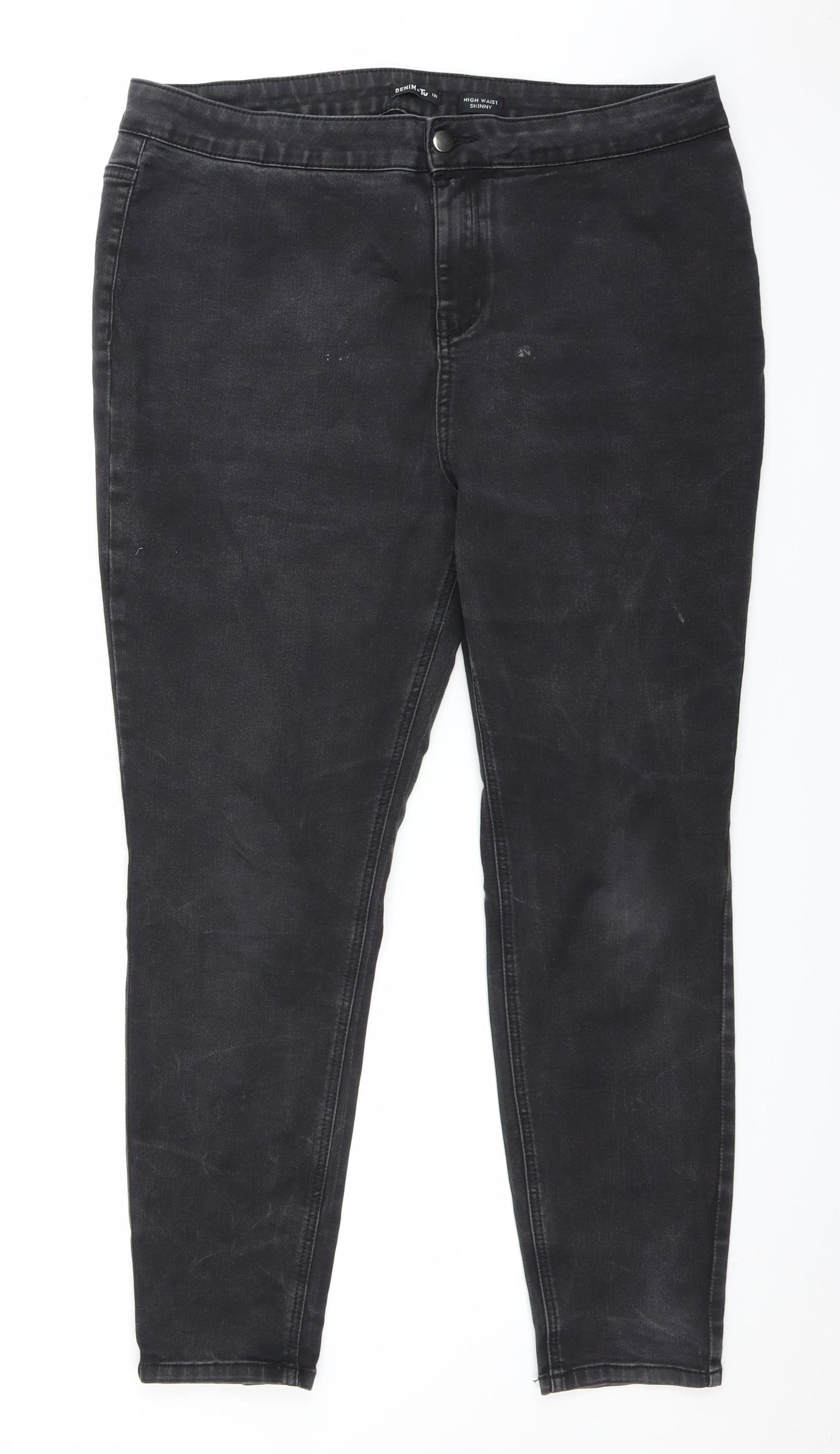 TU Womens Black  Denim Skinny Jeans Size 18 L26 in