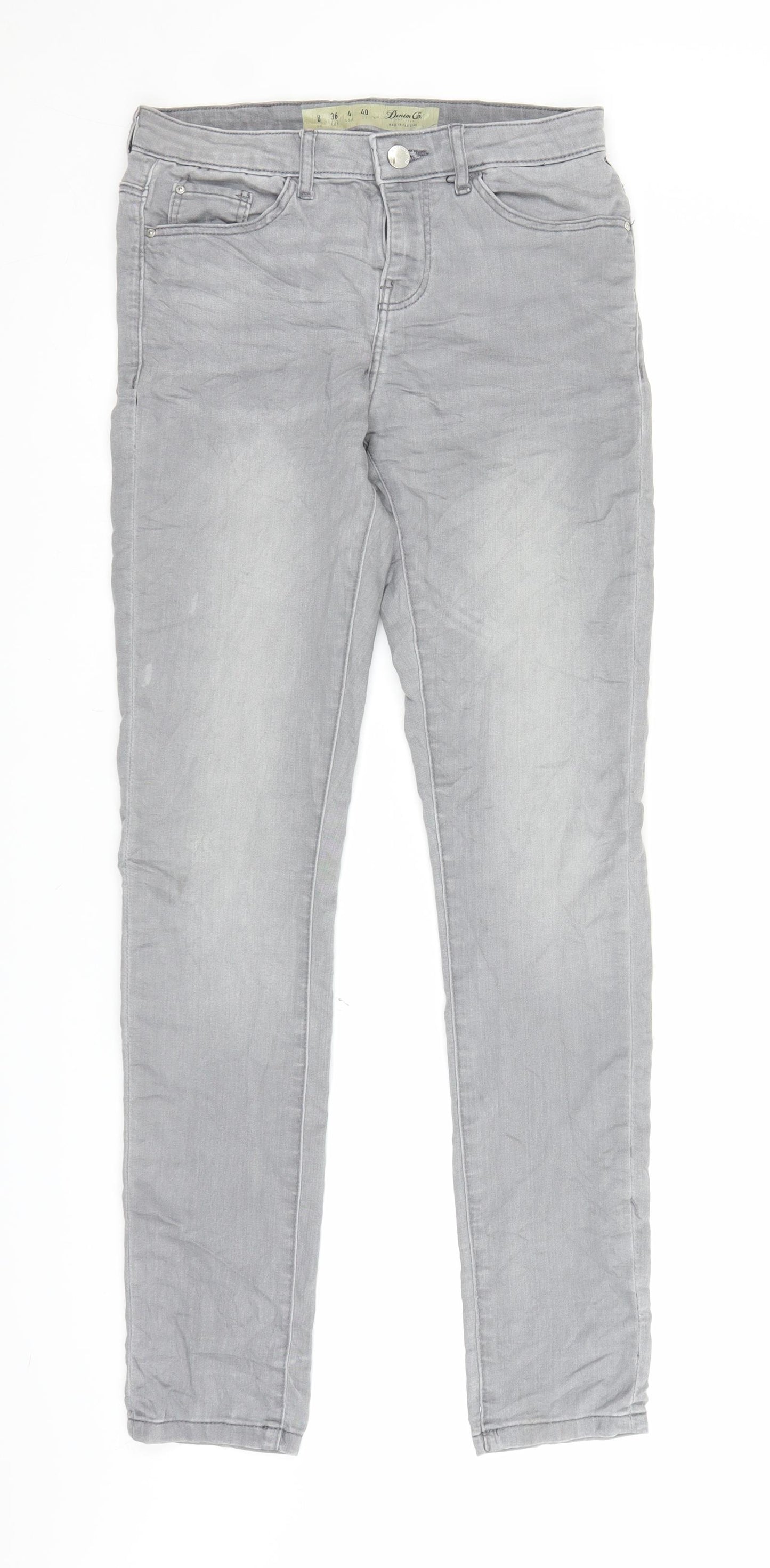 Denim & Co. Womens Grey  Denim Skinny Jeans Size 8 L29 in
