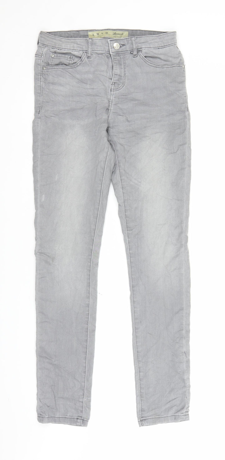 Denim & Co. Womens Grey Denim Skinny Jeans Size 8 L29 in