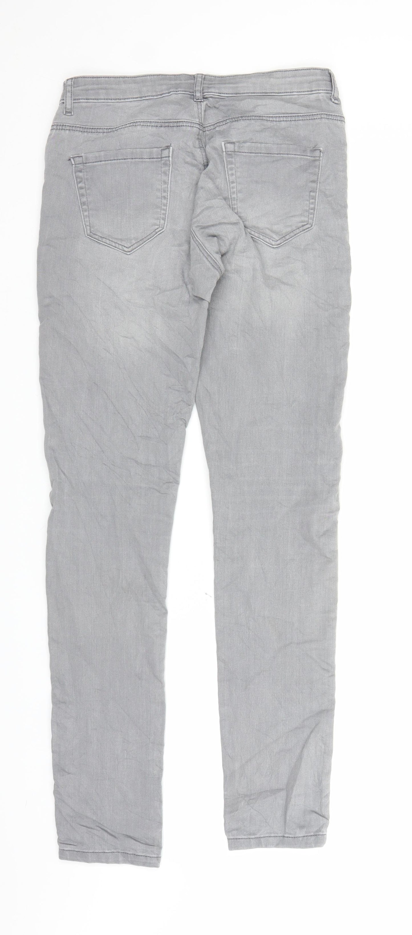 Denim & Co. Womens Grey  Denim Skinny Jeans Size 8 L29 in