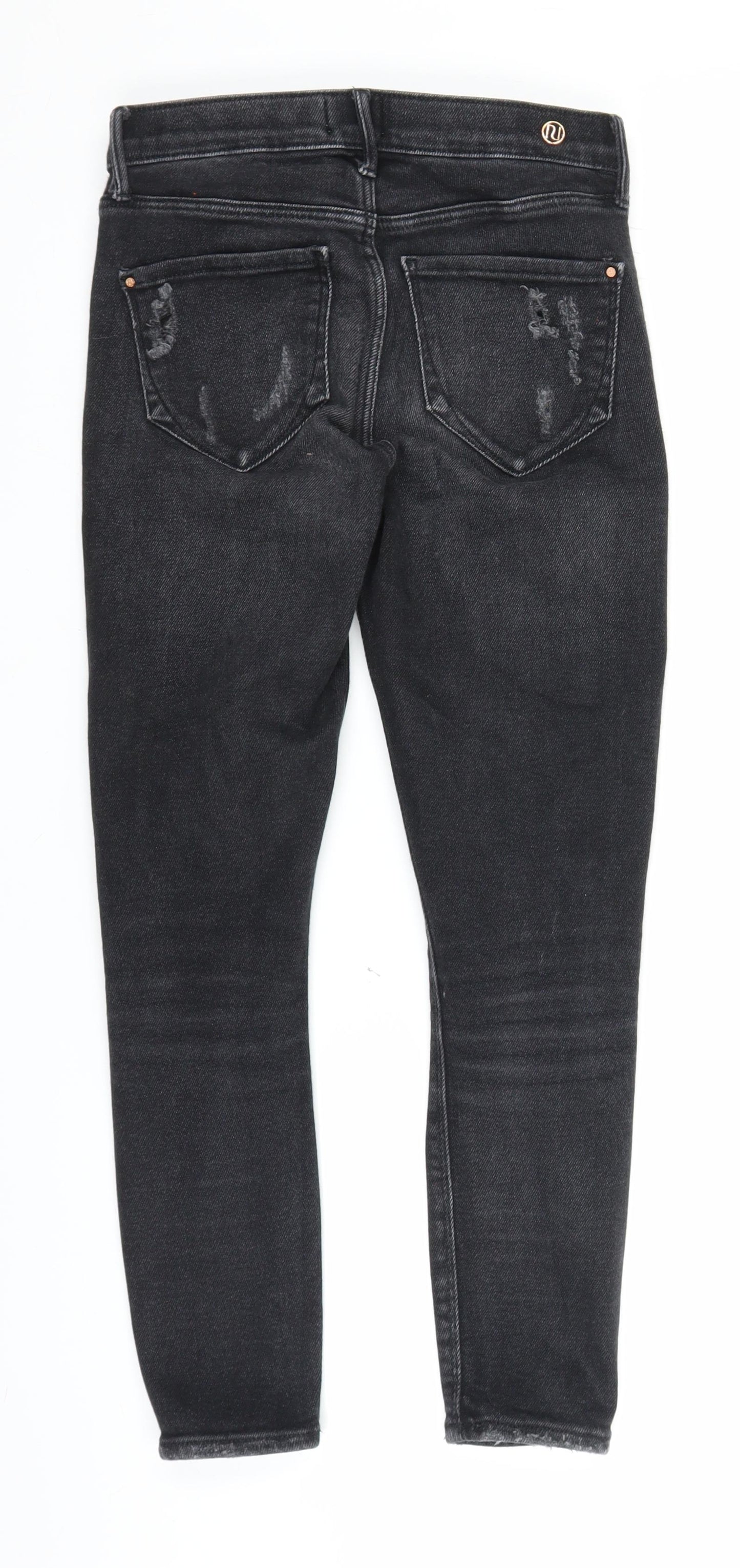 River Island Womens Black  Denim Straight Jeans Size 8 L22 in