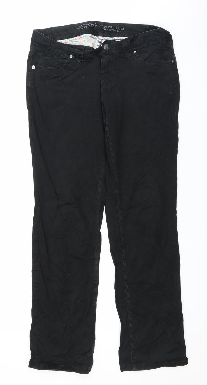 Esprit Womens Black  Denim Straight Jeans Size 34 in L29 in