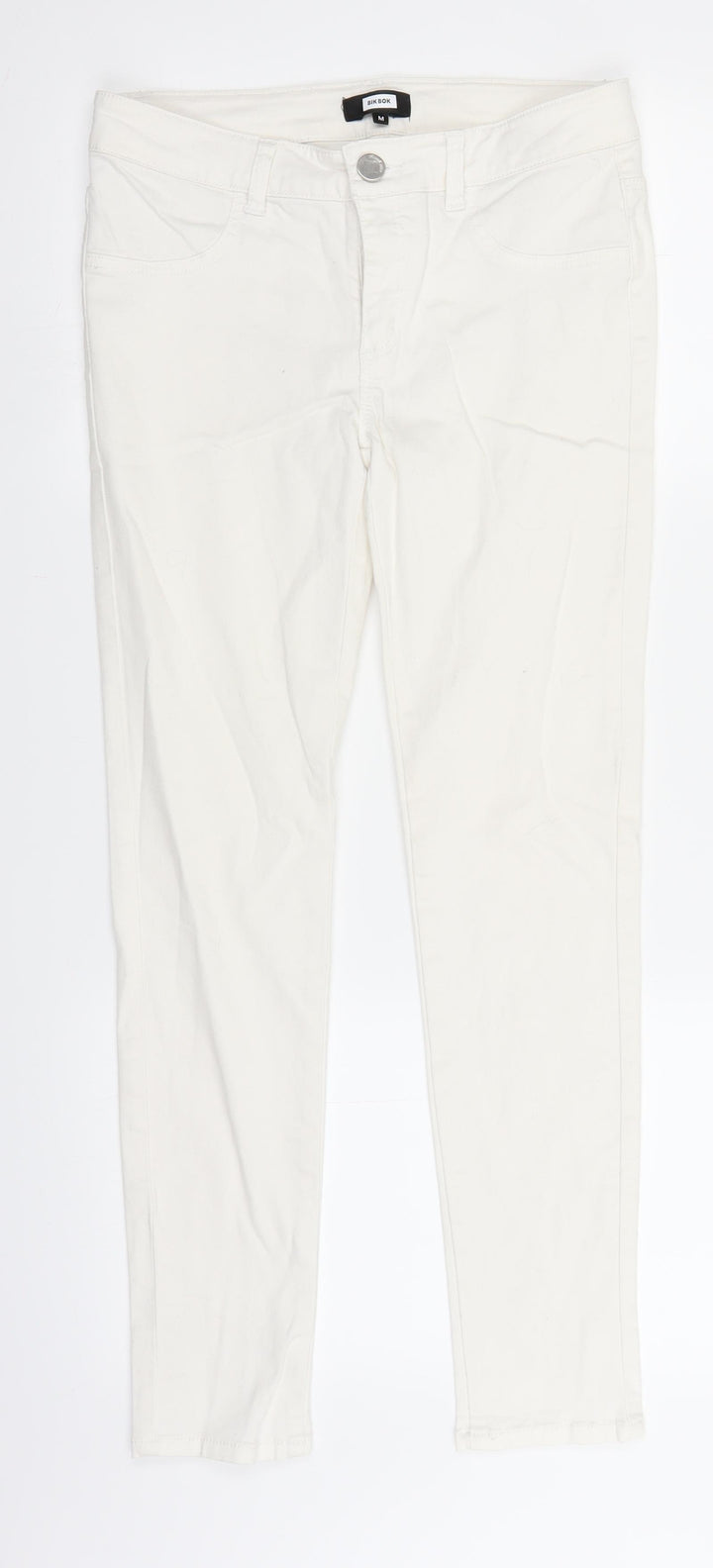 BikBok Womens White  Denim Straight Jeans Size M L26 in