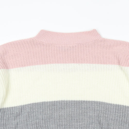 Select Womens Grey Striped  Pullover Jumper Size 8