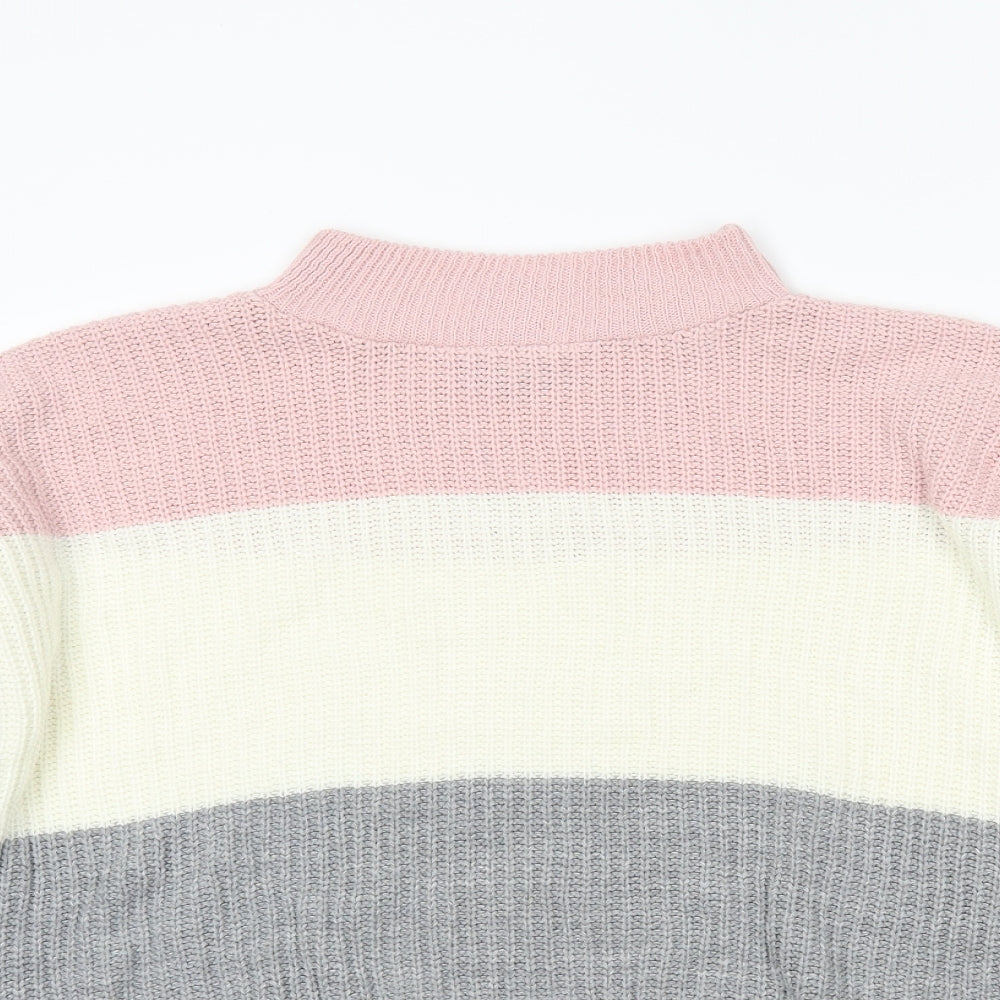 Select Womens Grey Striped  Pullover Jumper Size 8