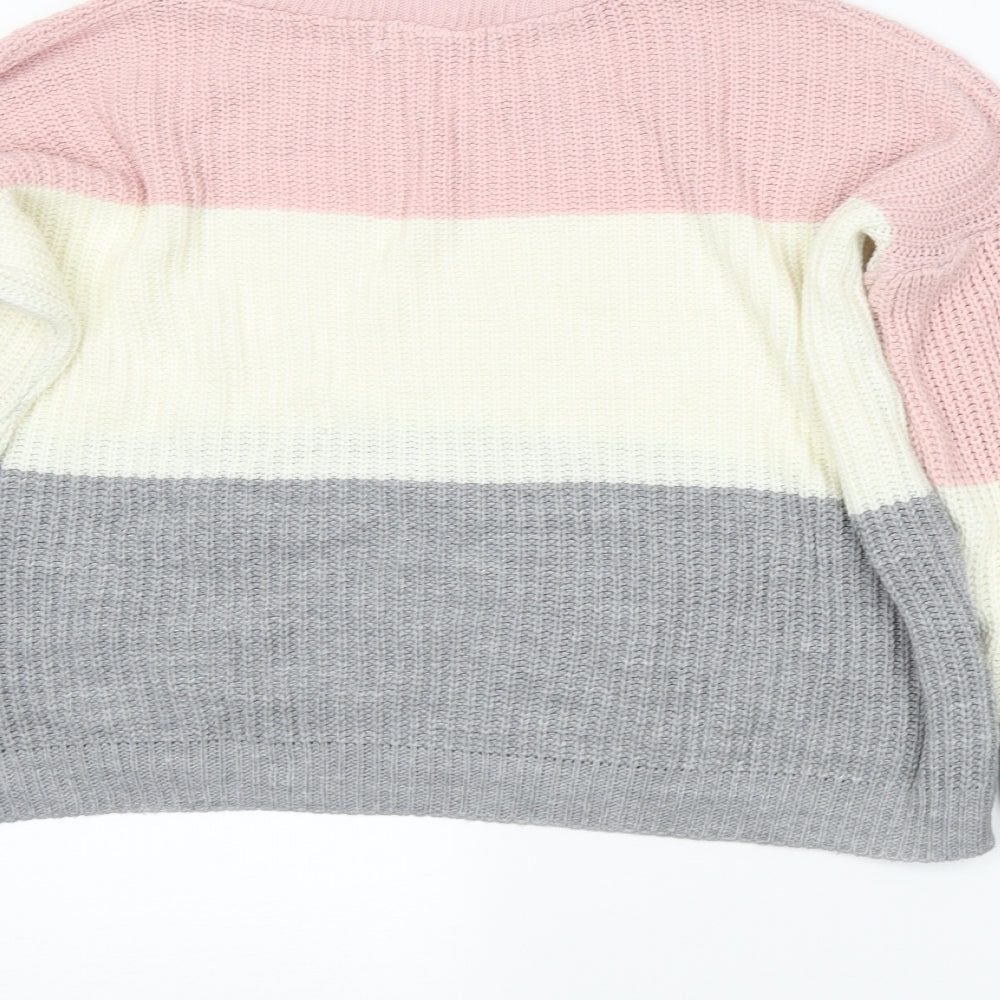 Select Womens Grey Striped  Pullover Jumper Size 8