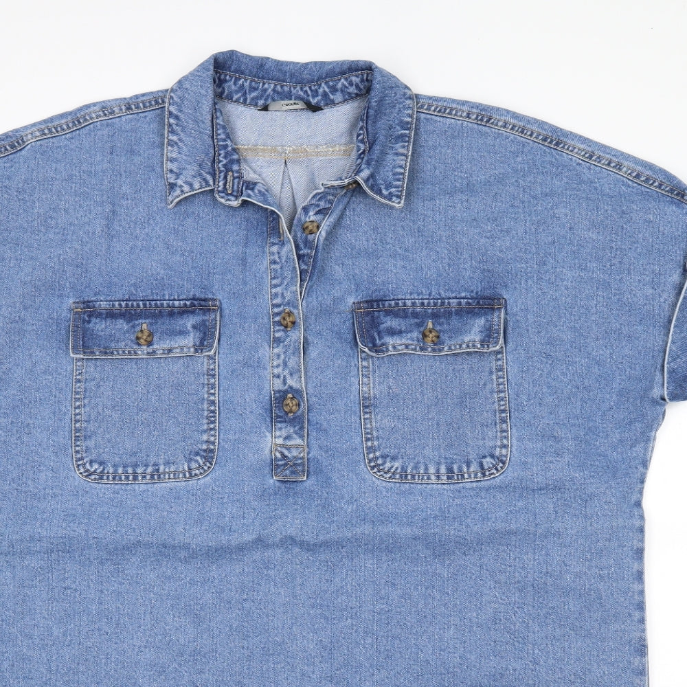 George Womens Blue  Denim Basic Blouse Size 18