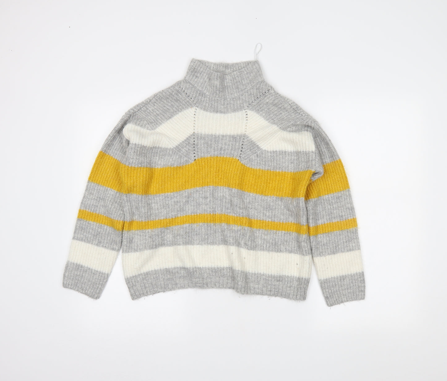 Papaya Womens Grey Striped  Pullover Jumper Size M