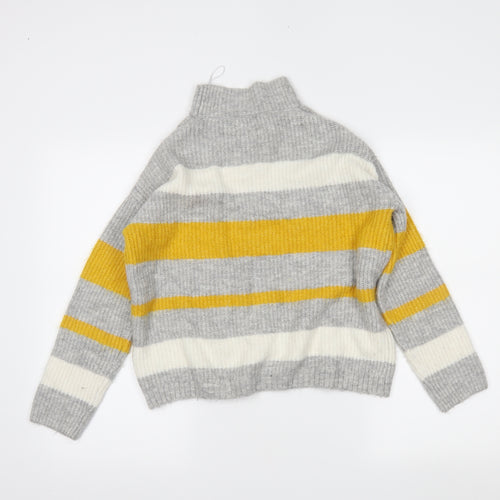 Papaya Womens Grey Striped  Pullover Jumper Size M