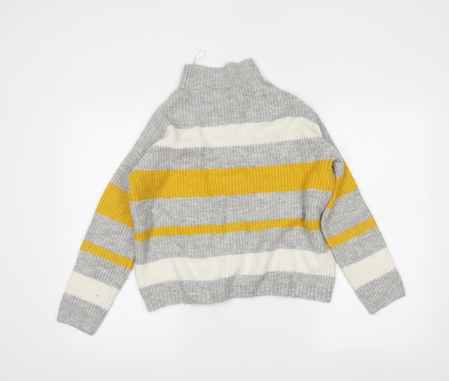 Papaya Womens Grey Striped  Pullover Jumper Size M