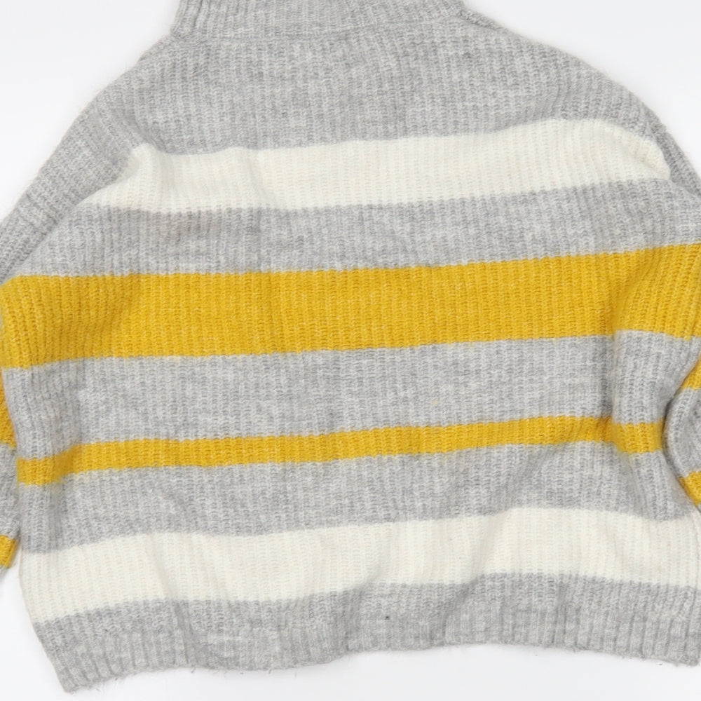 Papaya Womens Grey Striped  Pullover Jumper Size M