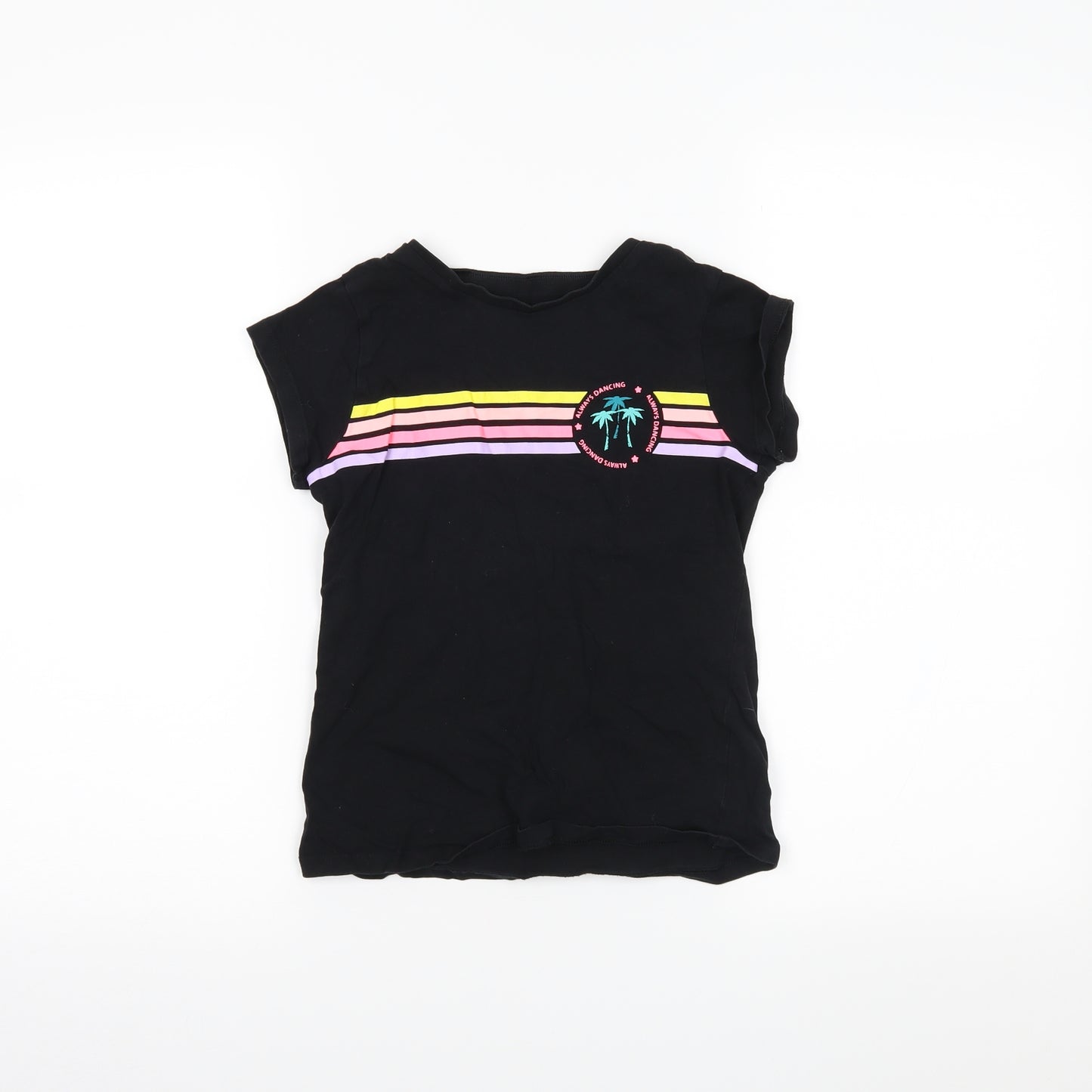 George Girls Black   Basic T-Shirt Size 8-9 Years