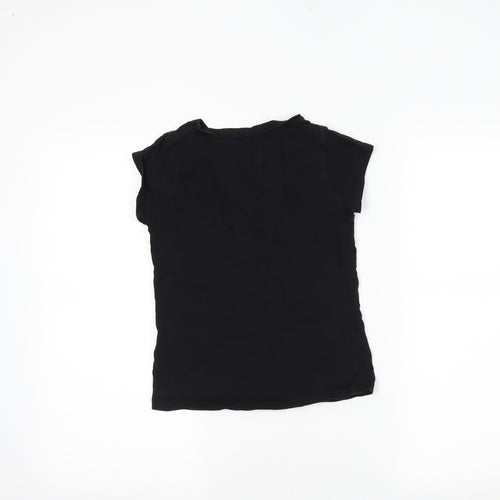 George Girls Black   Basic T-Shirt Size 8-9 Years